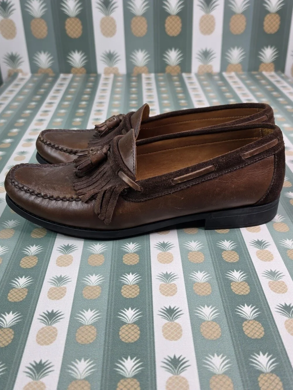 J. Crew Brown Camden leather kiltie tassel loafers